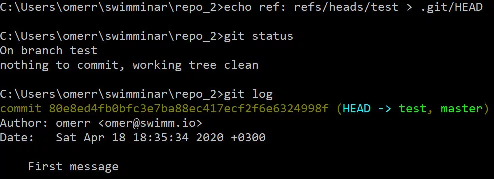 Git switching to branch