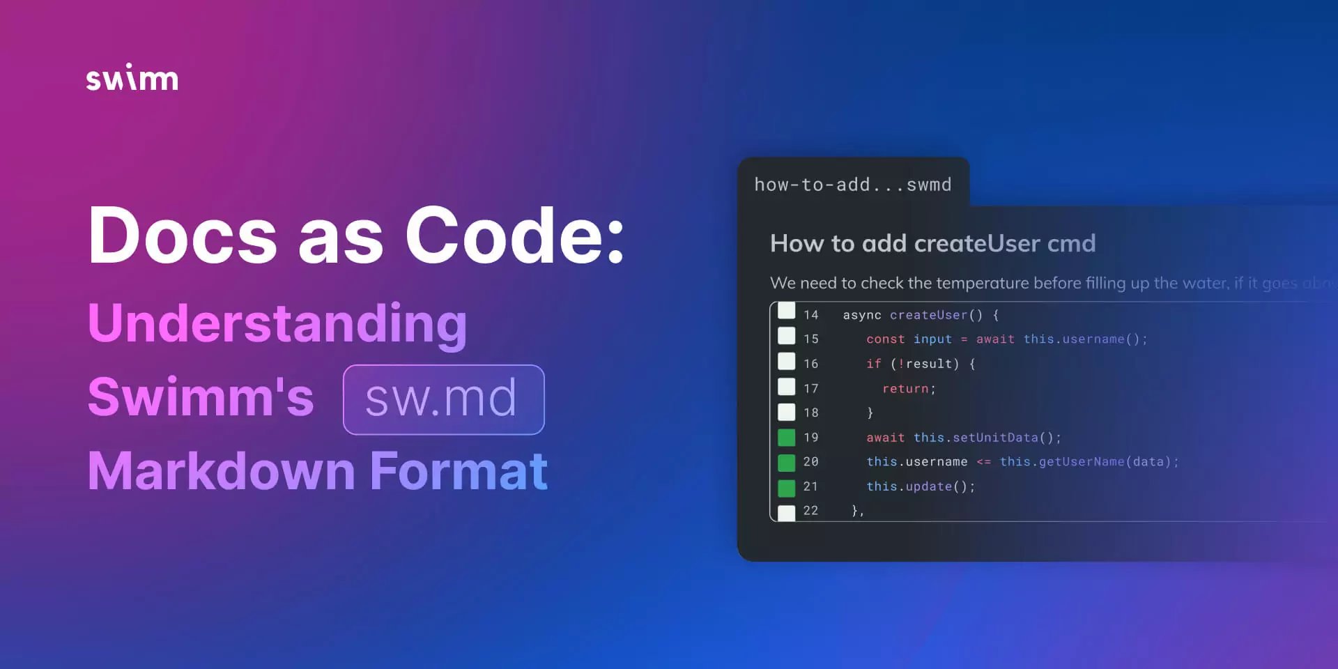 Docs as Code: understanding Swimm's sw.md Markdown format cover image