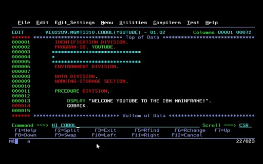 COBOLpro screen