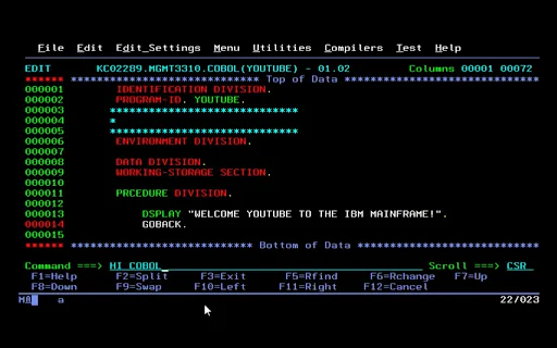 COBOLpro screen